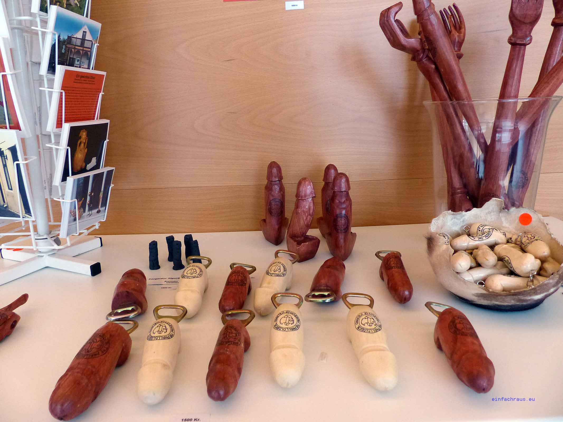 Blick in das Phallusmuseum Reykjavik