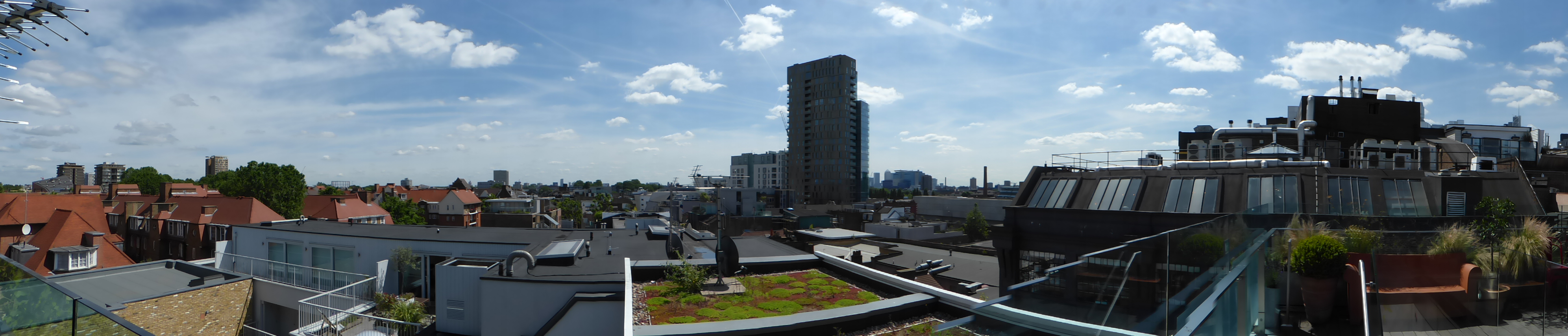 Viel Grün auf den Dächern von London