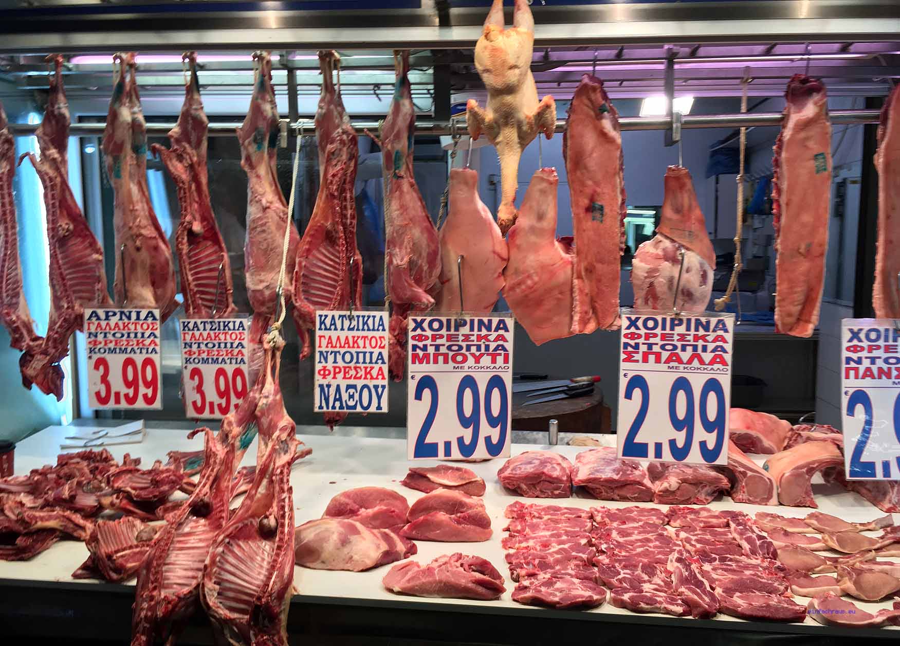Auf dem Fleischmarkt von Athen. Foto: D. Weirauch