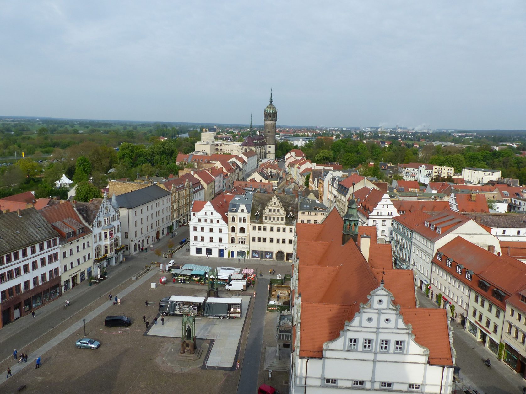 Blick vom Turm der Stadtkirche auf die Lutherstadt Wittenberg, Foto: D.Weirauch