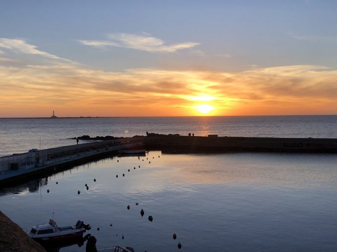 Sonnenuntergang im Hafen von Gallipoli