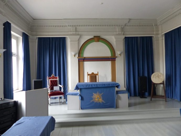 Blick in die Freimaurerloge im Museum von Aschersleben